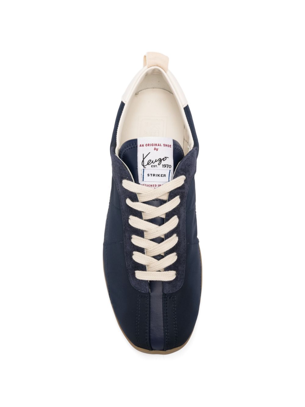 Blue Panelled Round Toe Rubber Sneakers