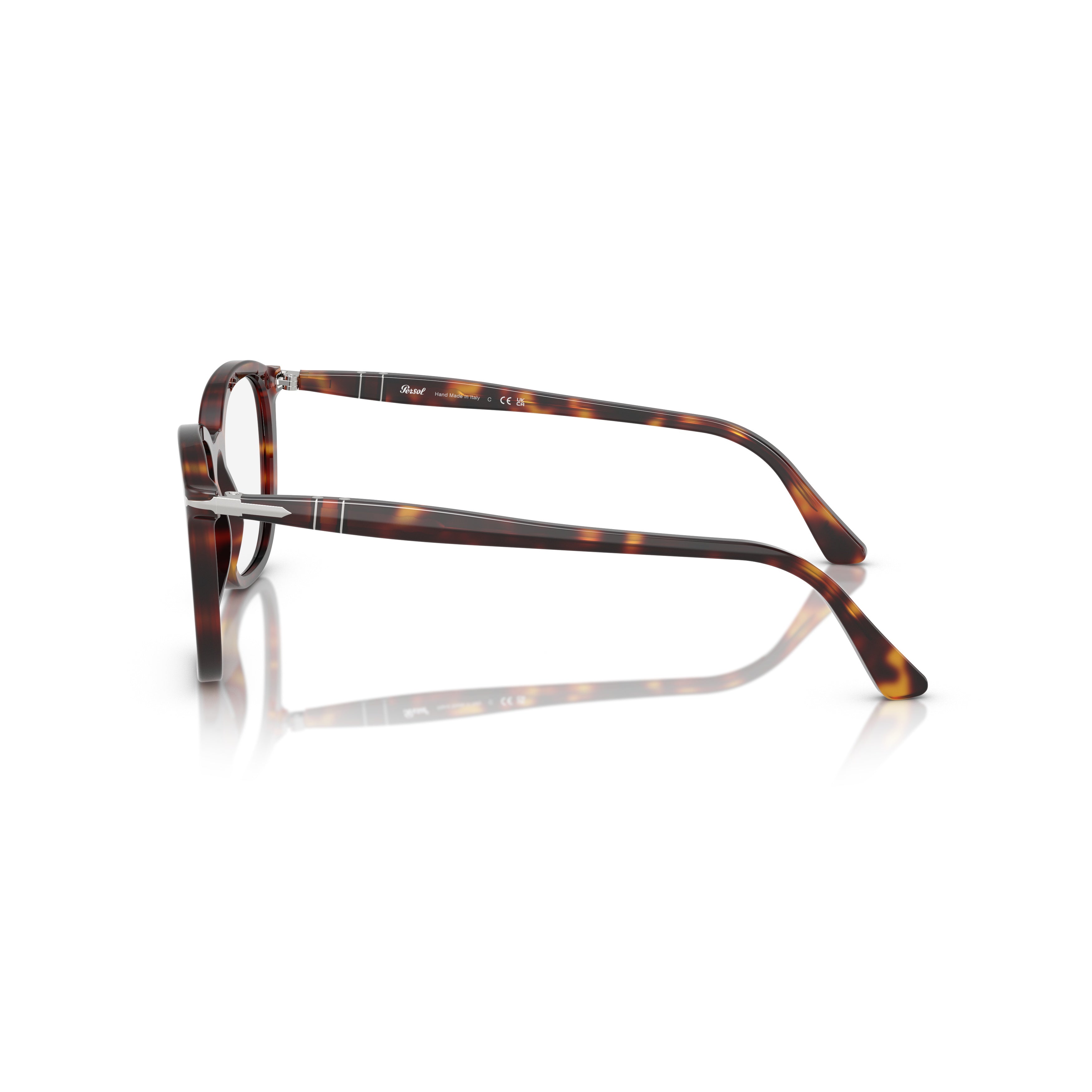 0po3355v Square Tortoiseshell Acetate Eyeglasses with Silver Accents