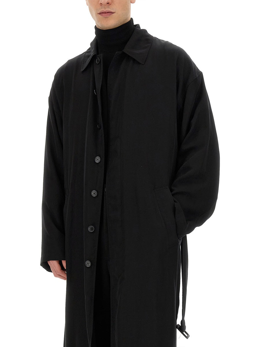 Belted Trench Coat with Structured Collar