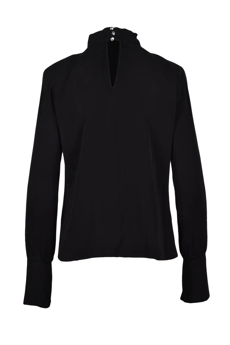 High Neck Blouse - Black