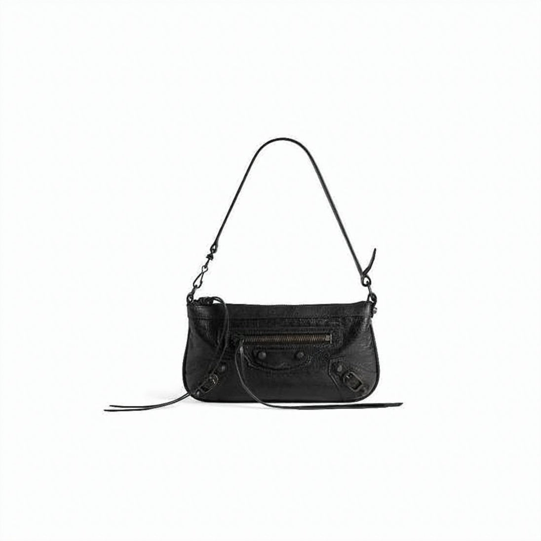 Rectangular Lambskin Leather Pouch with Decorative Studs
