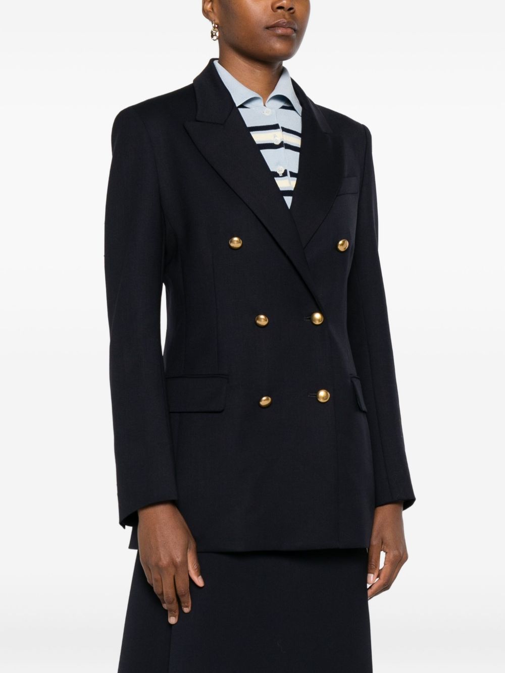 Double-Breasted Blazer With Gold Buttons