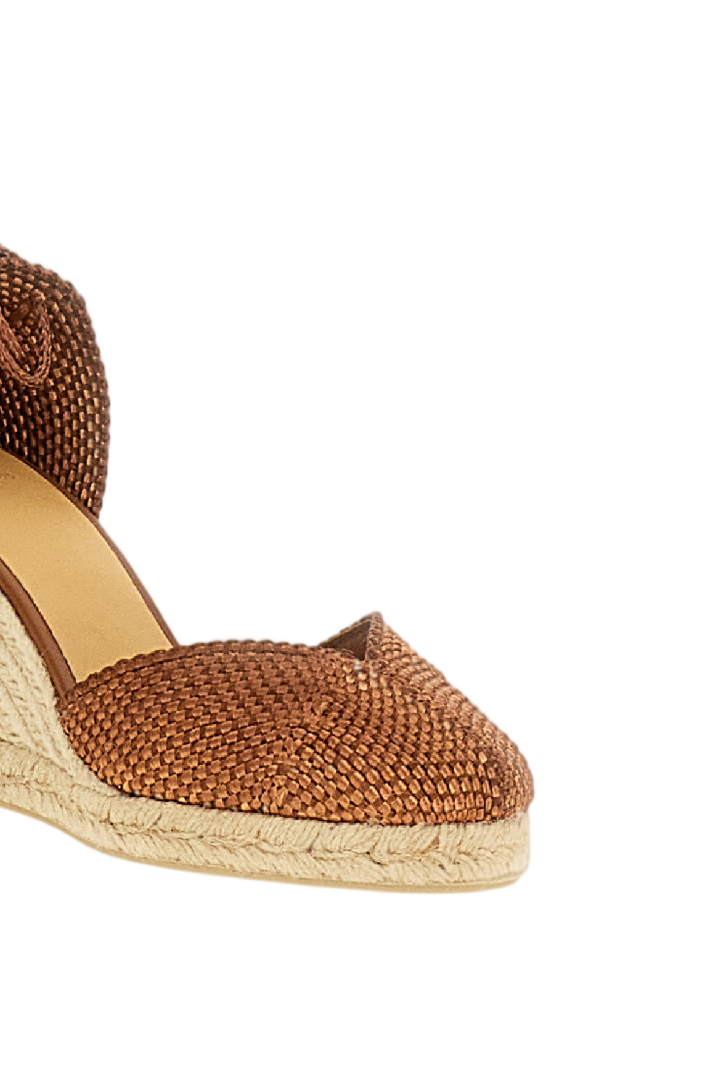 Brown Cora Raffia Wedge Sandals