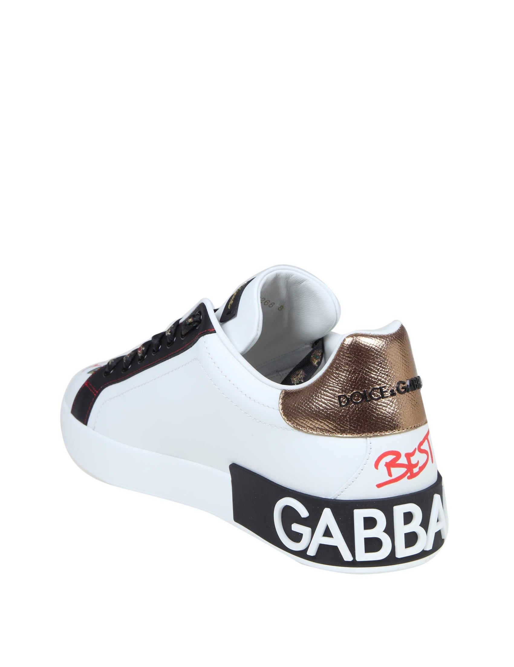 Portofino Sneakers In Leather With Embroidery And Patch