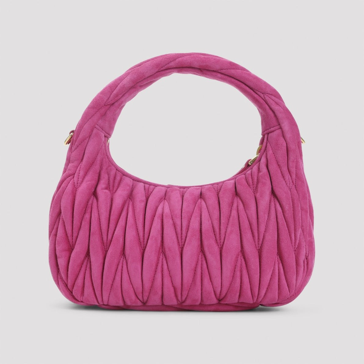 Matelassé Suede Leather Wander Shoulder Bag