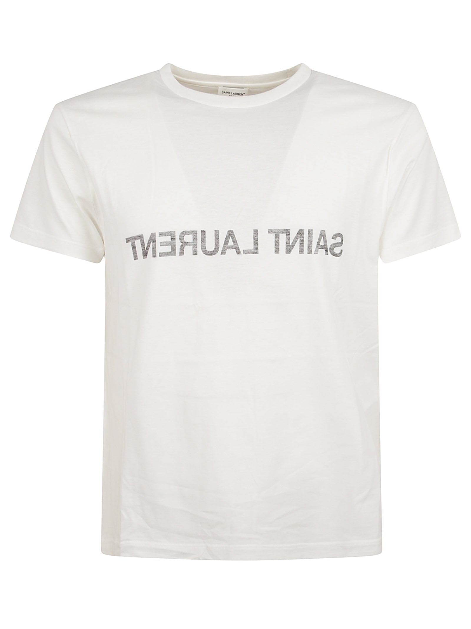 Ivory Cotton Jersey T-Shirt With Raw-Edge Detail