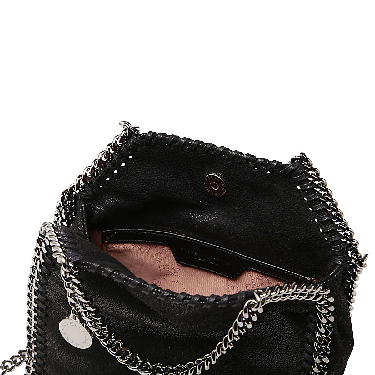 Black Faux Leather Tiny Falabella Tote