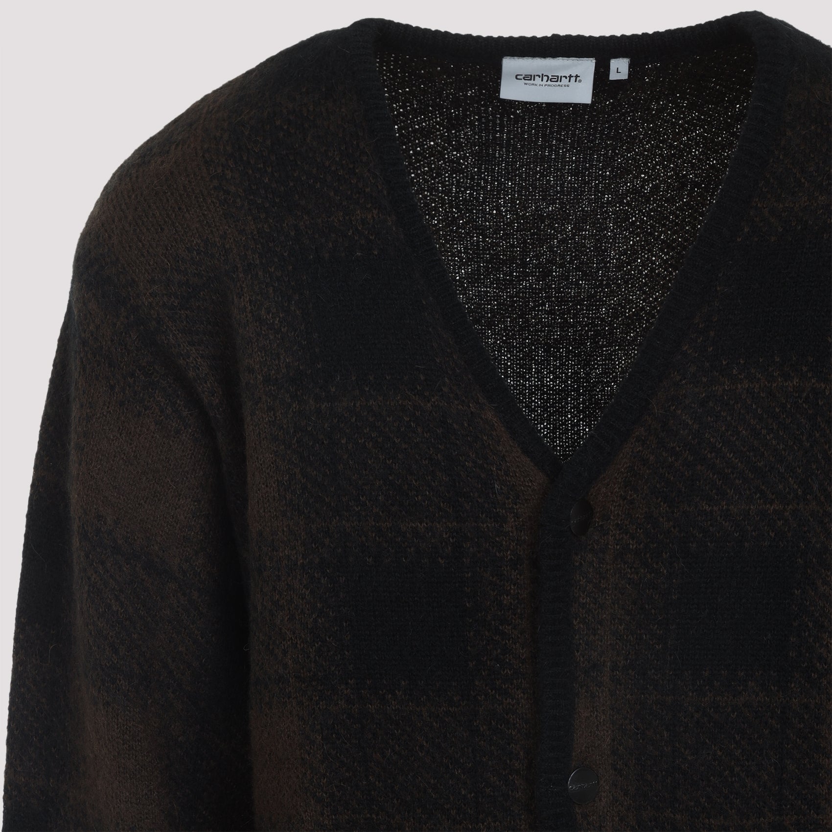 Multicolour Cardigan With Subtle Checkered Pattern