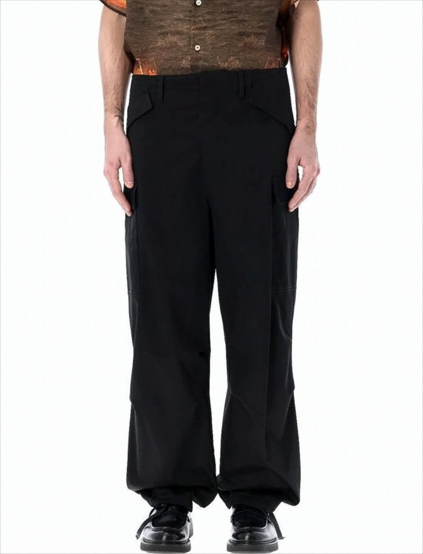 Utilitarian Straight Fit Pants with Flap Pockets