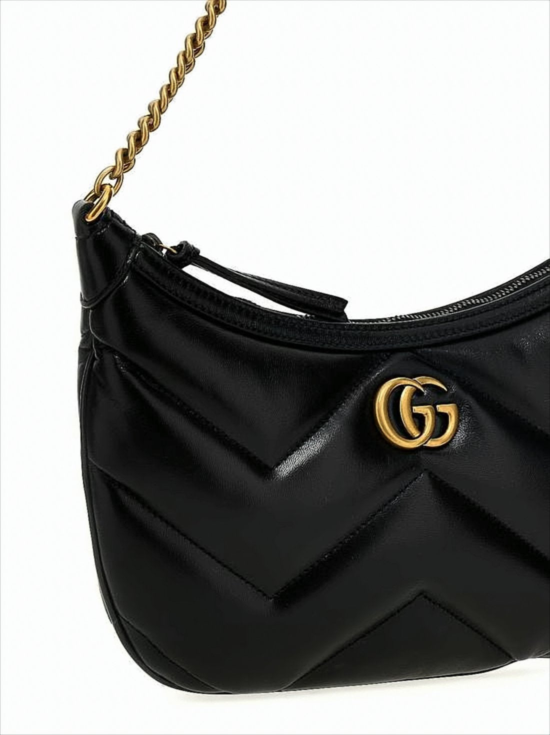 Chevron-Quilted Leather Shoulder Bag