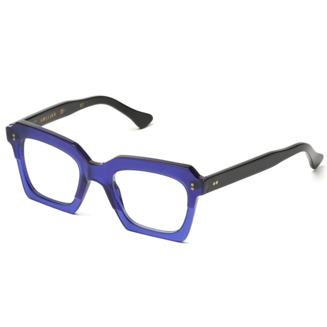 Kallima Oversized Square Sunglasses with Translucent Deep Blue Front