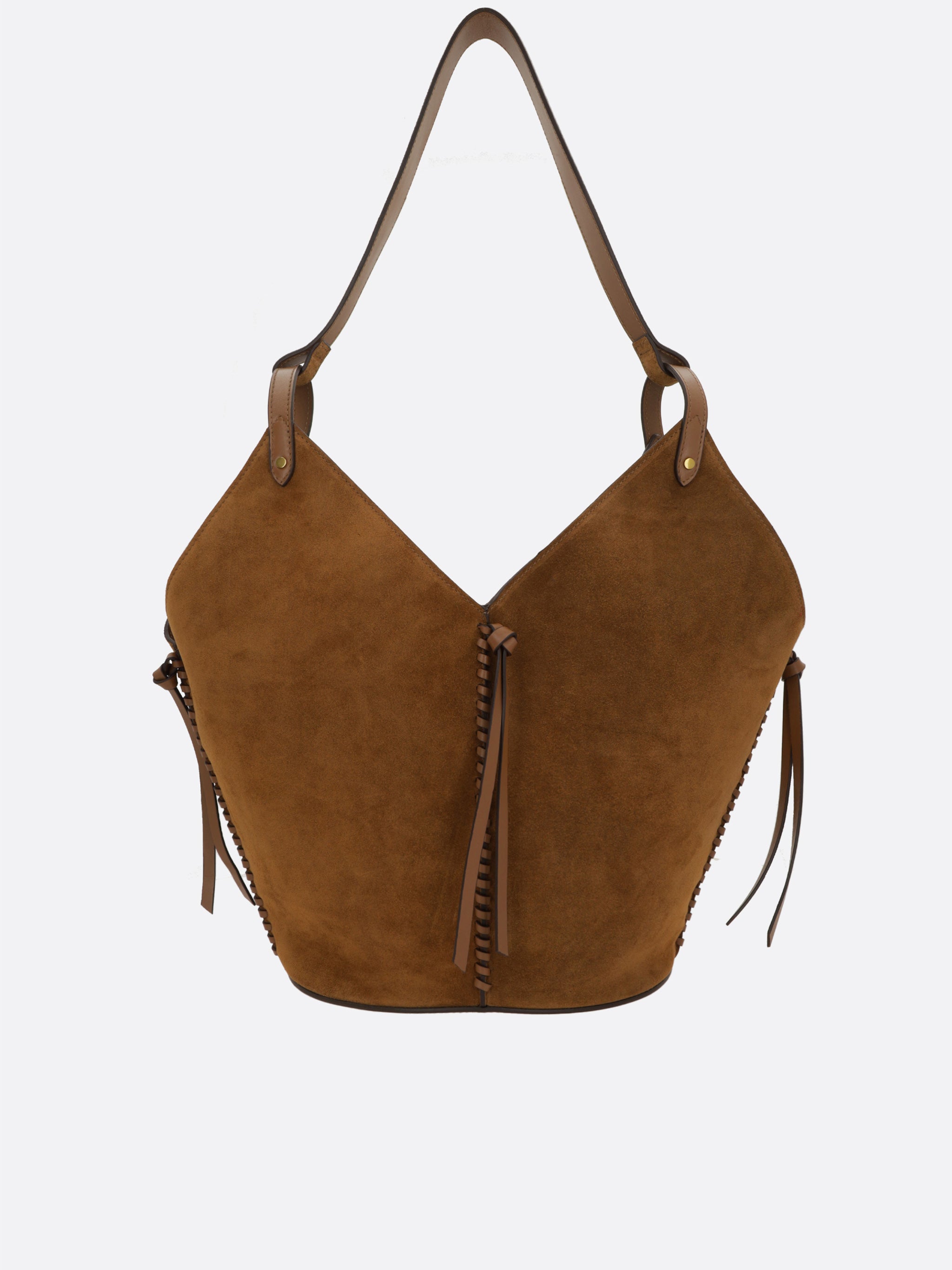 Brown Tampa Calf Velvet Shoulder Bag