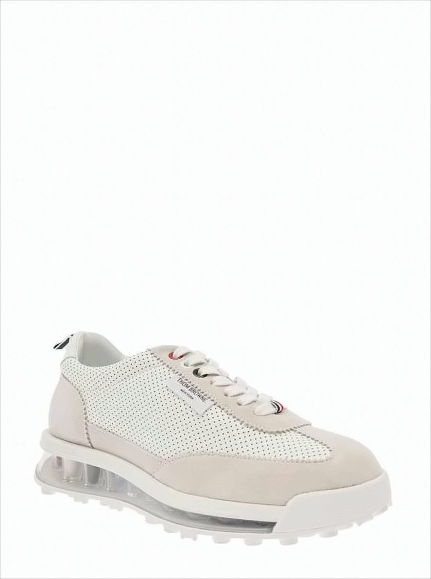 Perforated Calfskin Sneakers with Transparent Sole