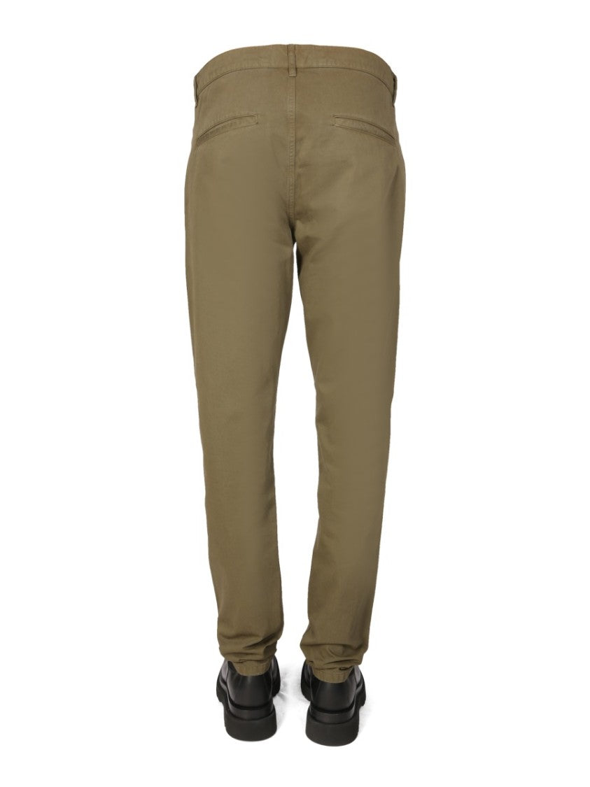 Straight-Leg Chino Pants With Zipper
