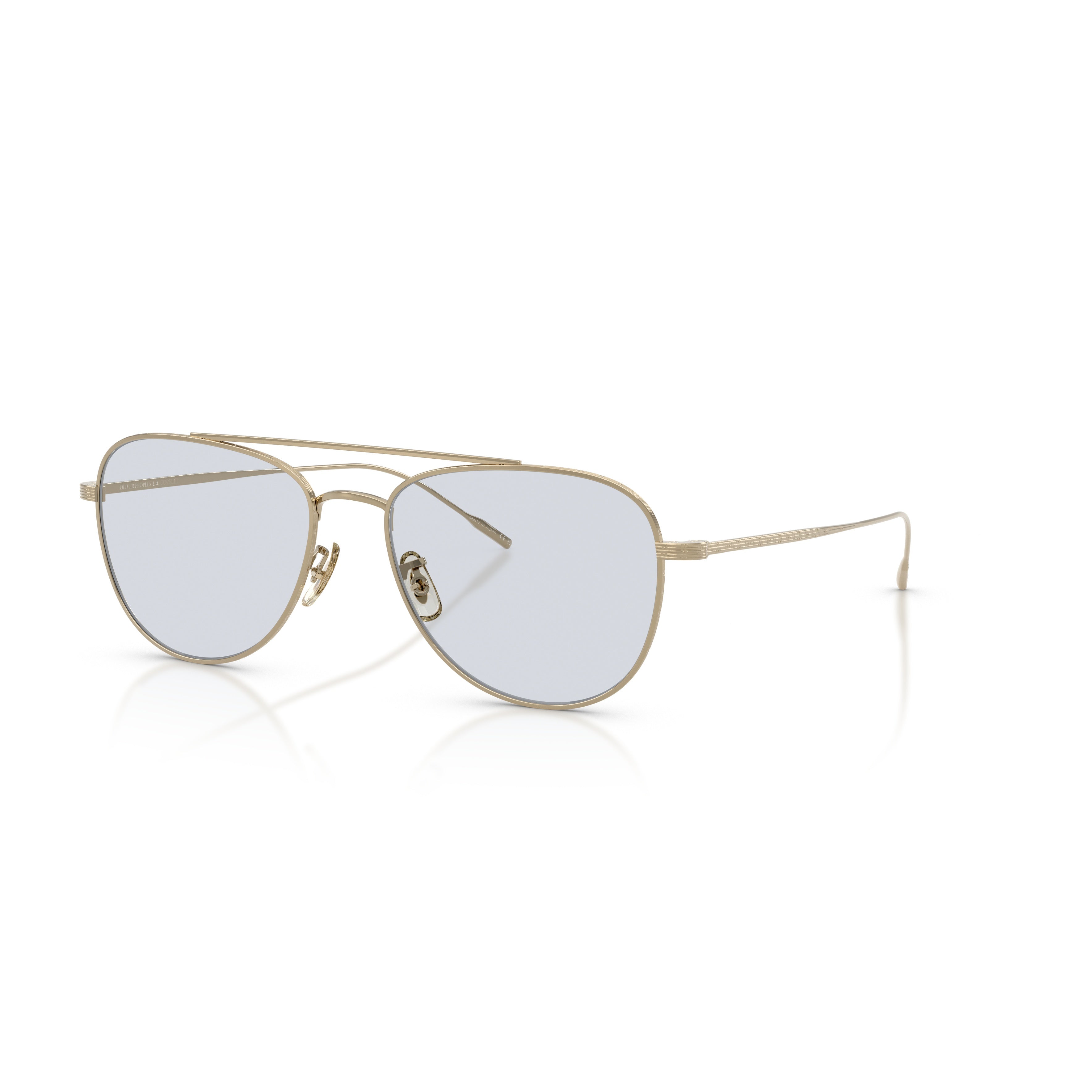 0ov1363t Aviator Sunglasses with Lightweight Titanium Frame