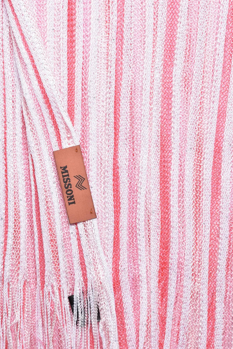 Polyamide Viscose Scarf - White/Pink