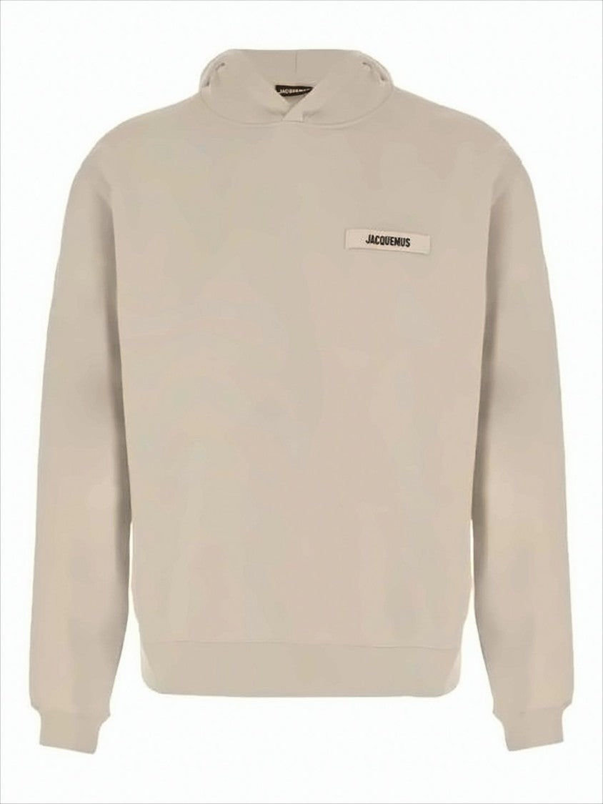 Relaxed Fit Cotton Hoodie with Subtle Patch Detail