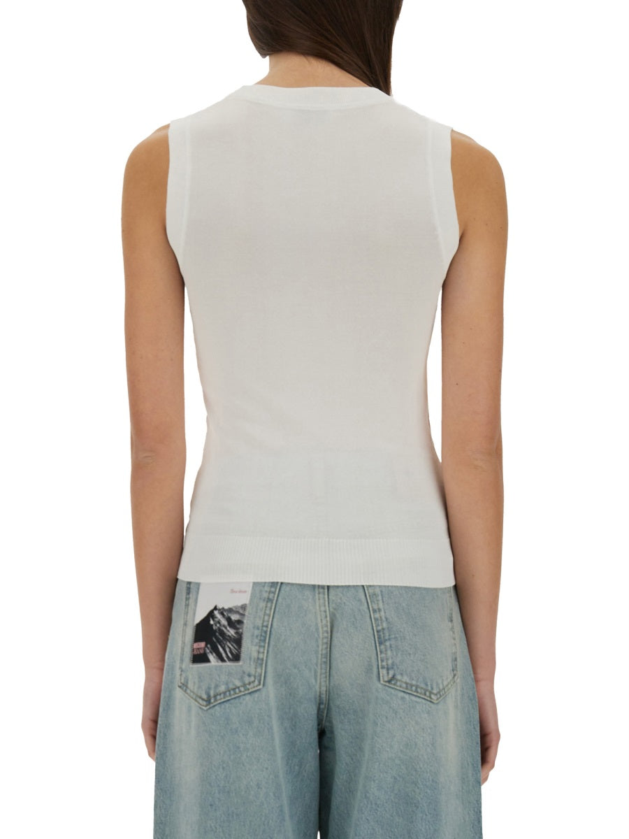 Knit Top With Inlay Logo