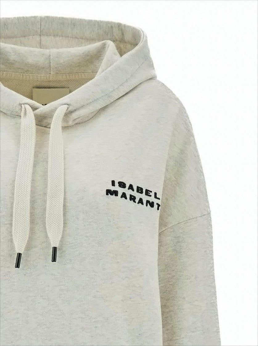 Relaxed-Fit Heathered Hoodie with Subtle Logo