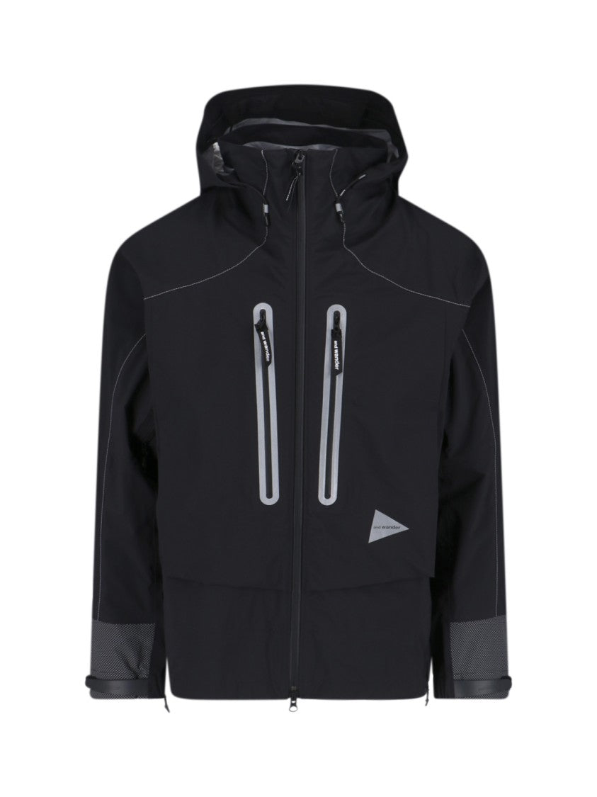 Zip Jacket, In Black Waterproof "Pertex Shield" Fabric
