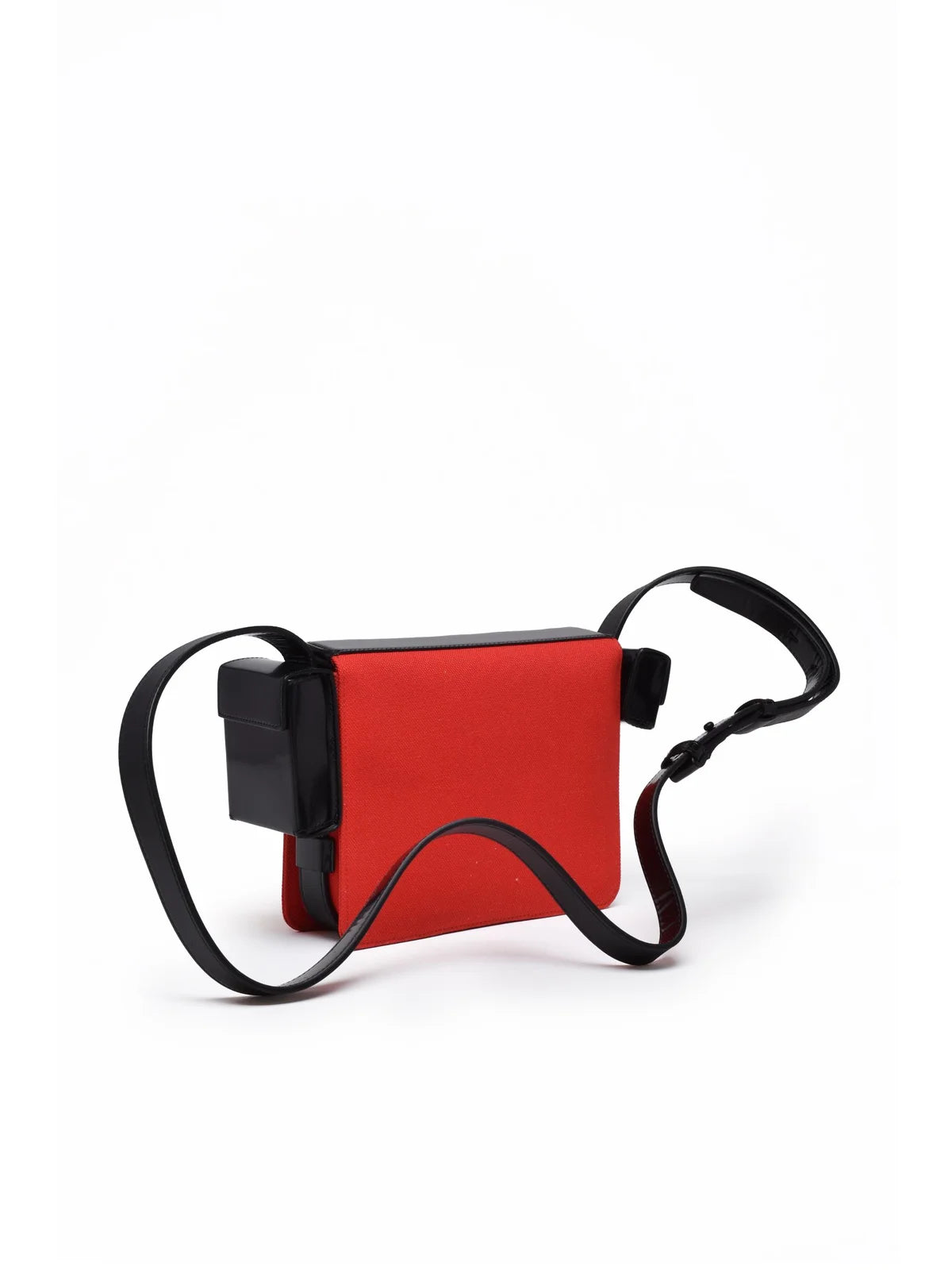 Nylon Shoulder Bag - Black/Red