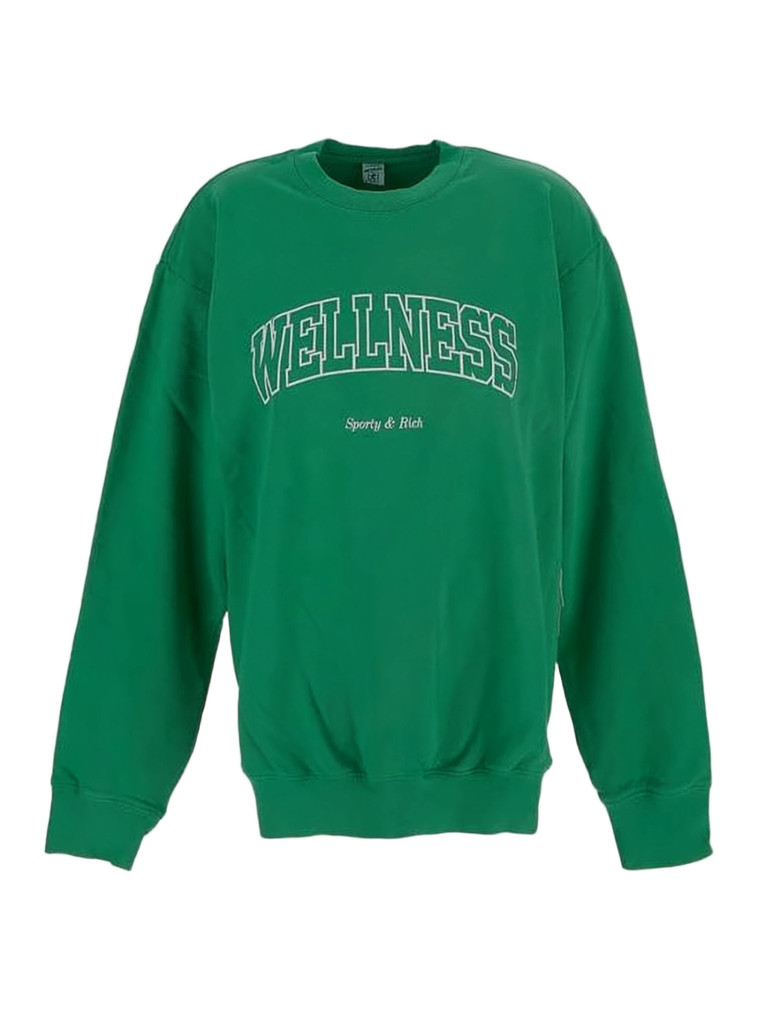 Long-Sleeve Cotton Sweatshirt With Bold Wellness Print