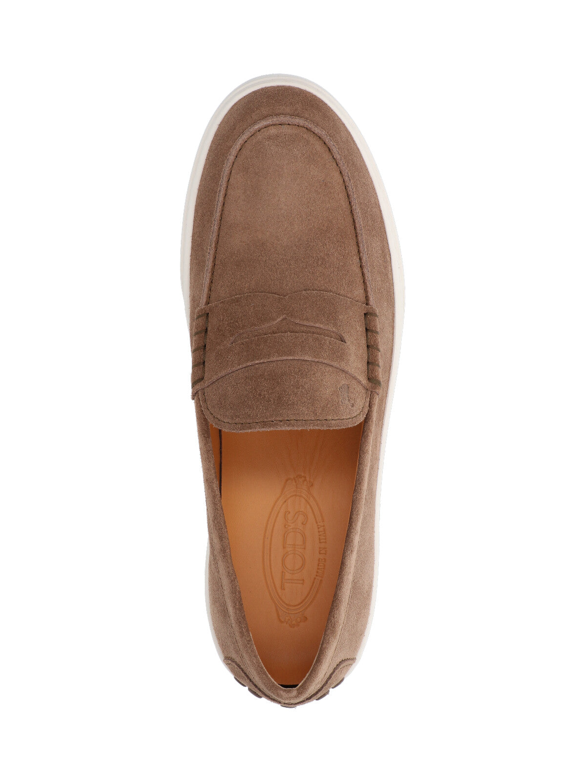 Suede Slip-On Moccasins with Rounded Toe