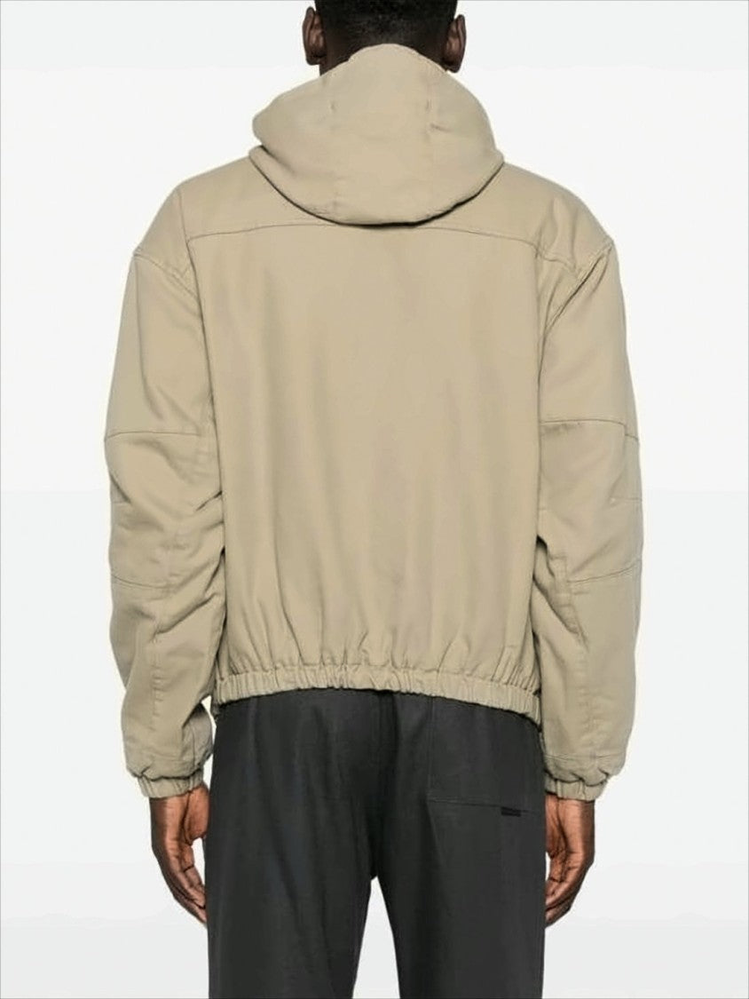 Cropped Hooded Jacket With Triangular Patch Detail