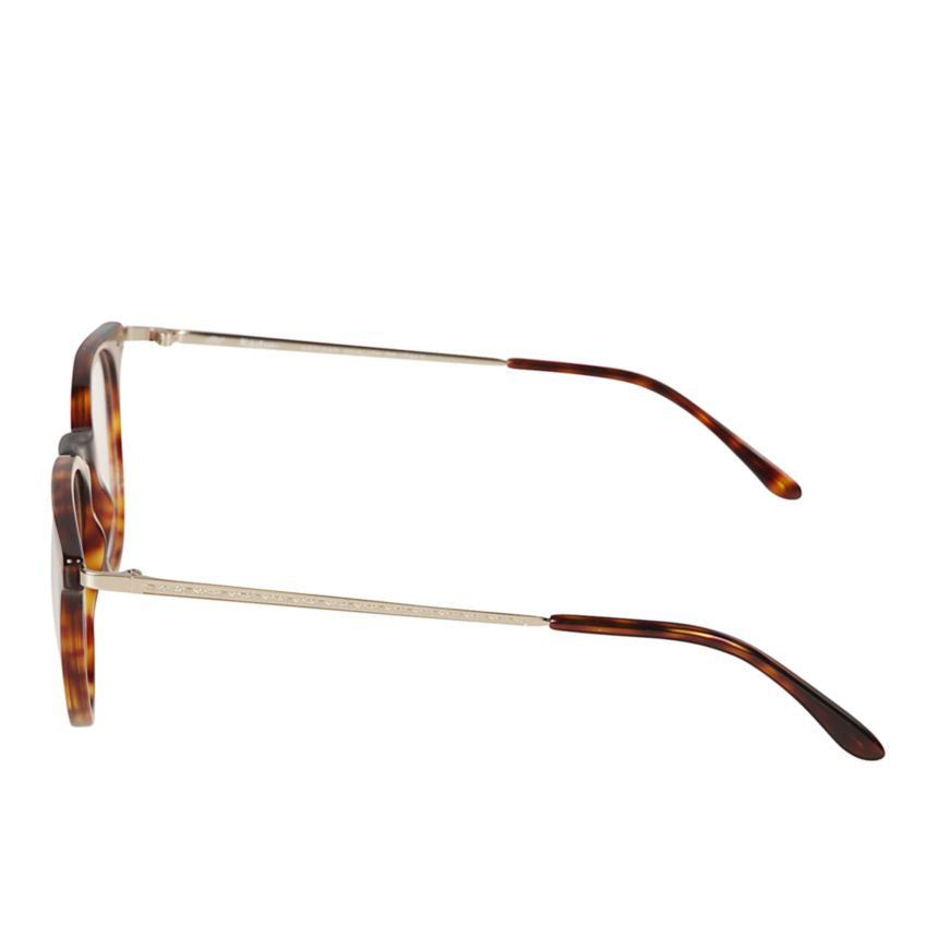 Harry Round Tortoiseshell Frame Eyeglasses with Metallic Temples