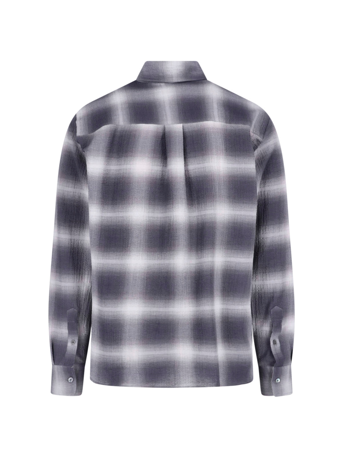 Grey Plaid Classic Collar Cotton Shirt