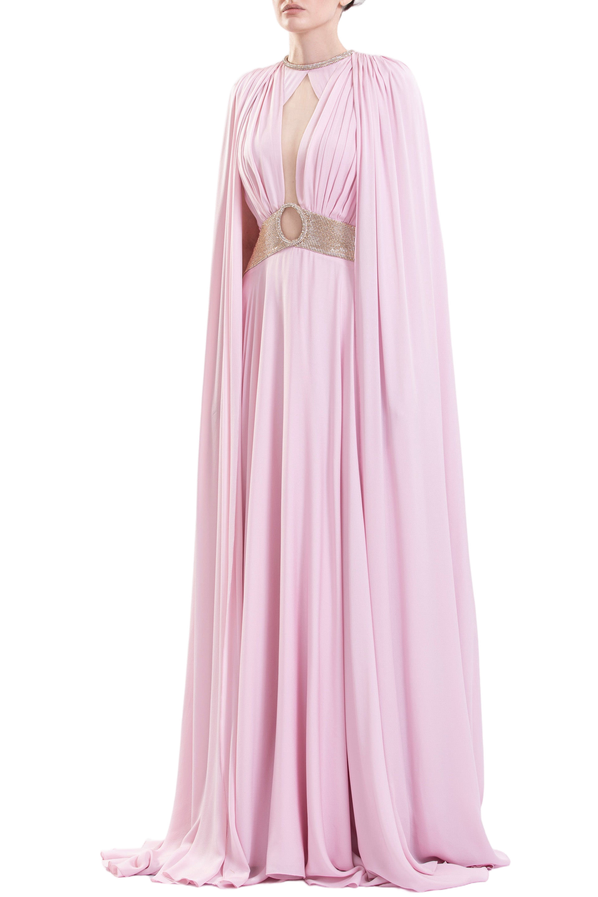 Crystal Embellished Draped Dress