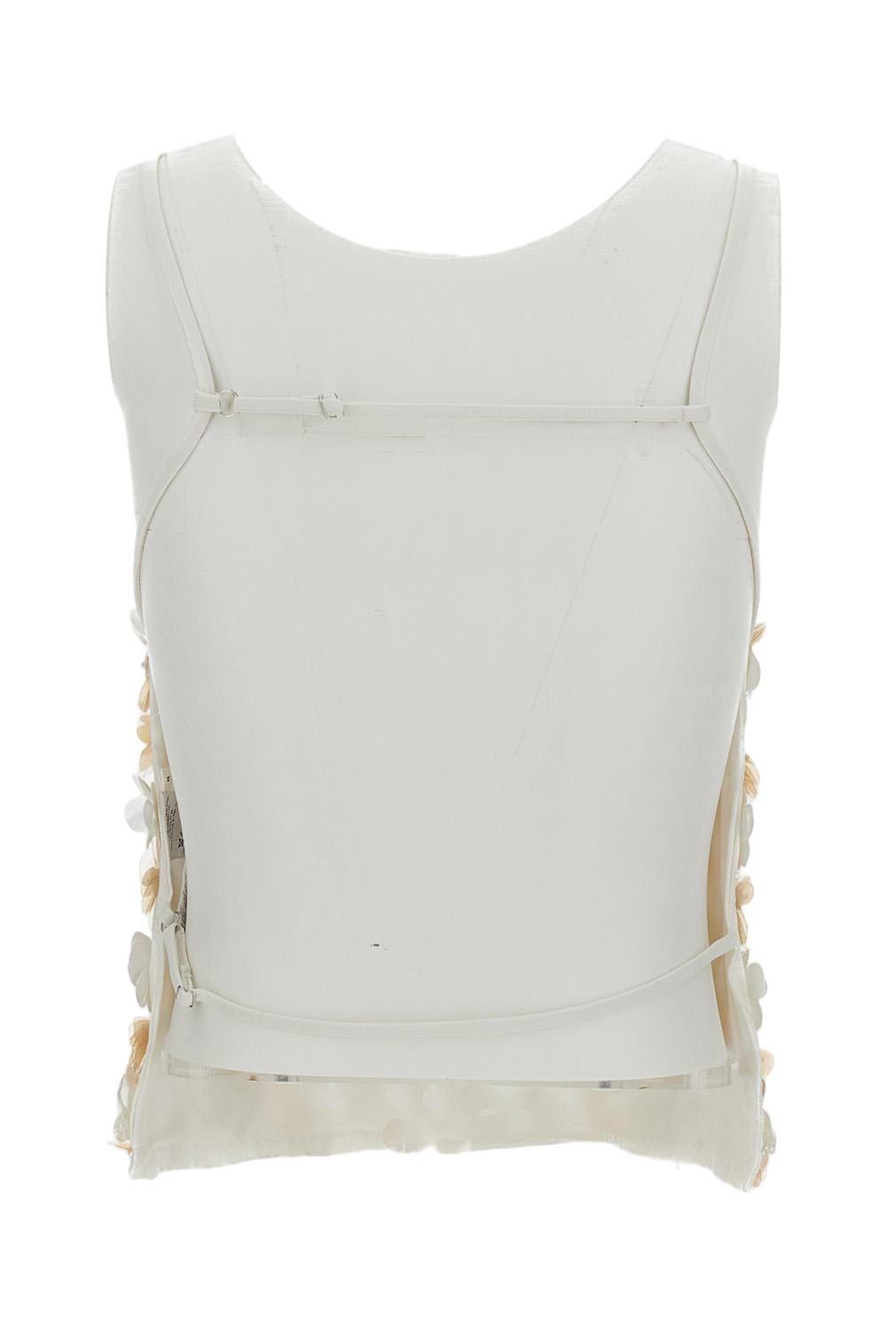 Floral Sequin Open-Back Top With Criss-Cross Tie Detail