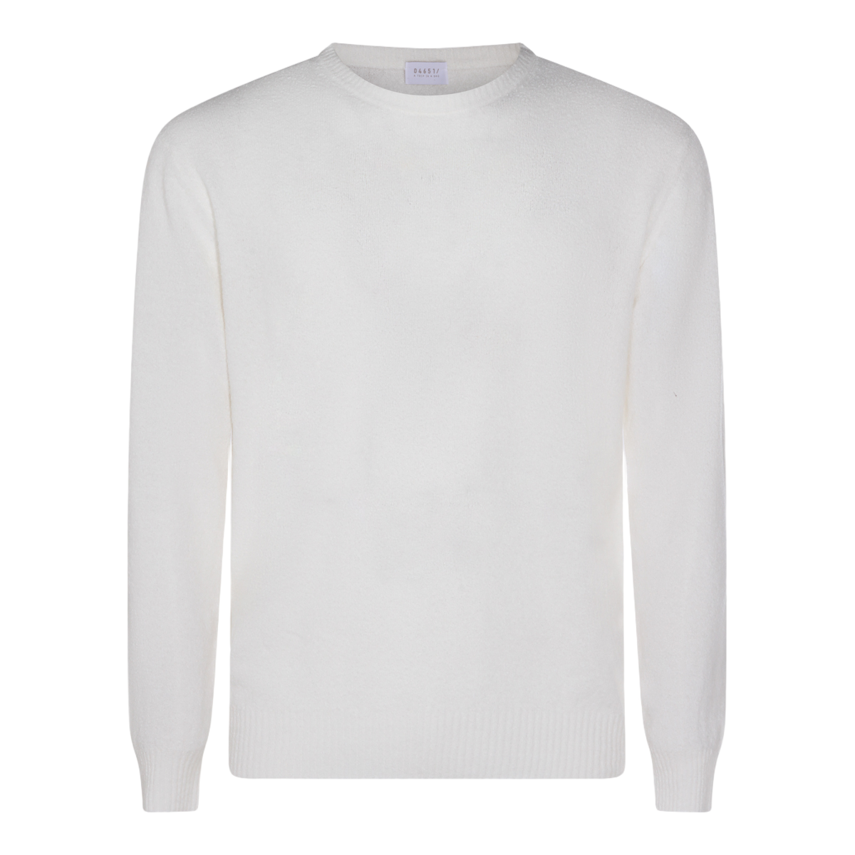 Minimalist White Sweater with Ribbed Detailing