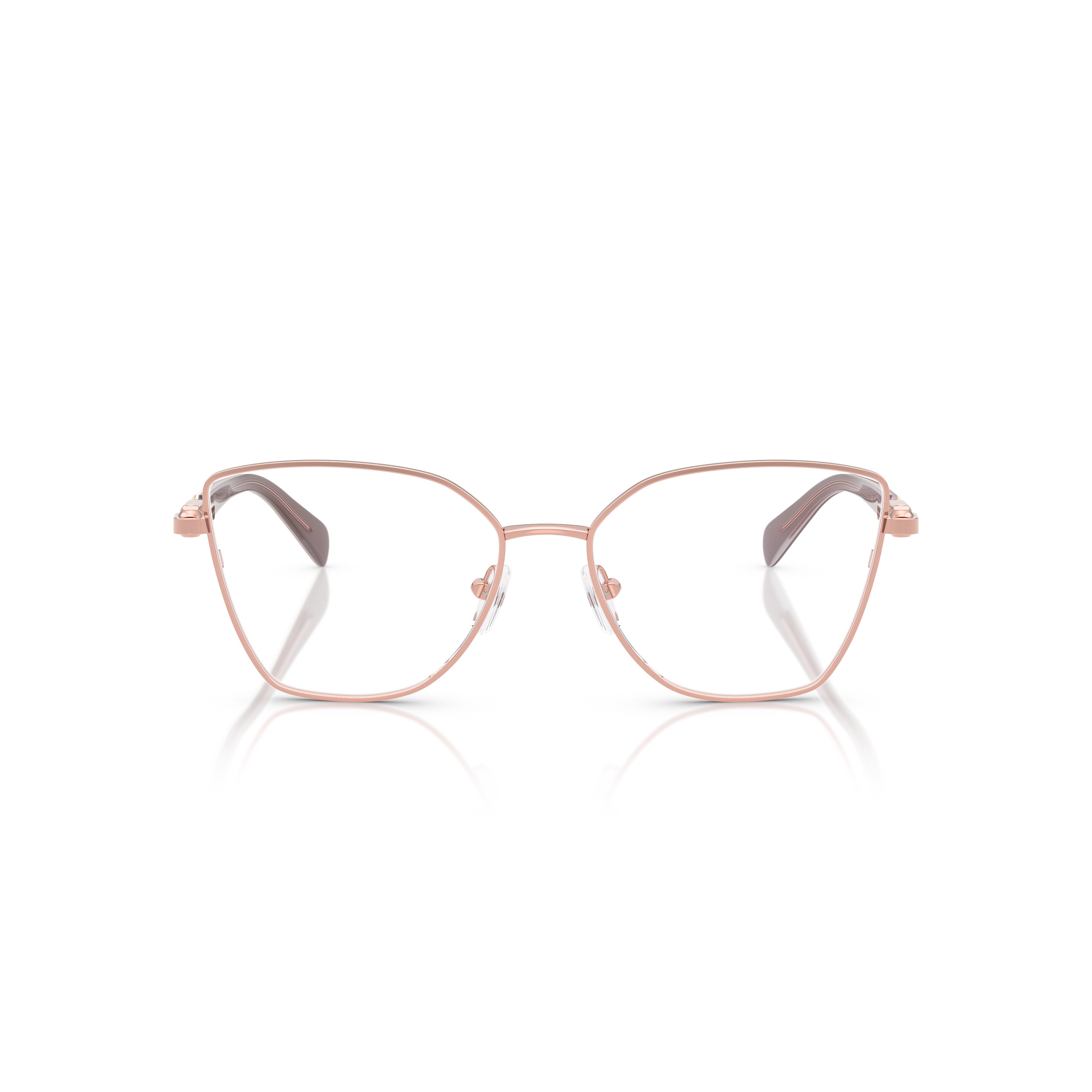 0mk3090 Oversized Geometric Frame Eyeglasses with Rose Gold Finish