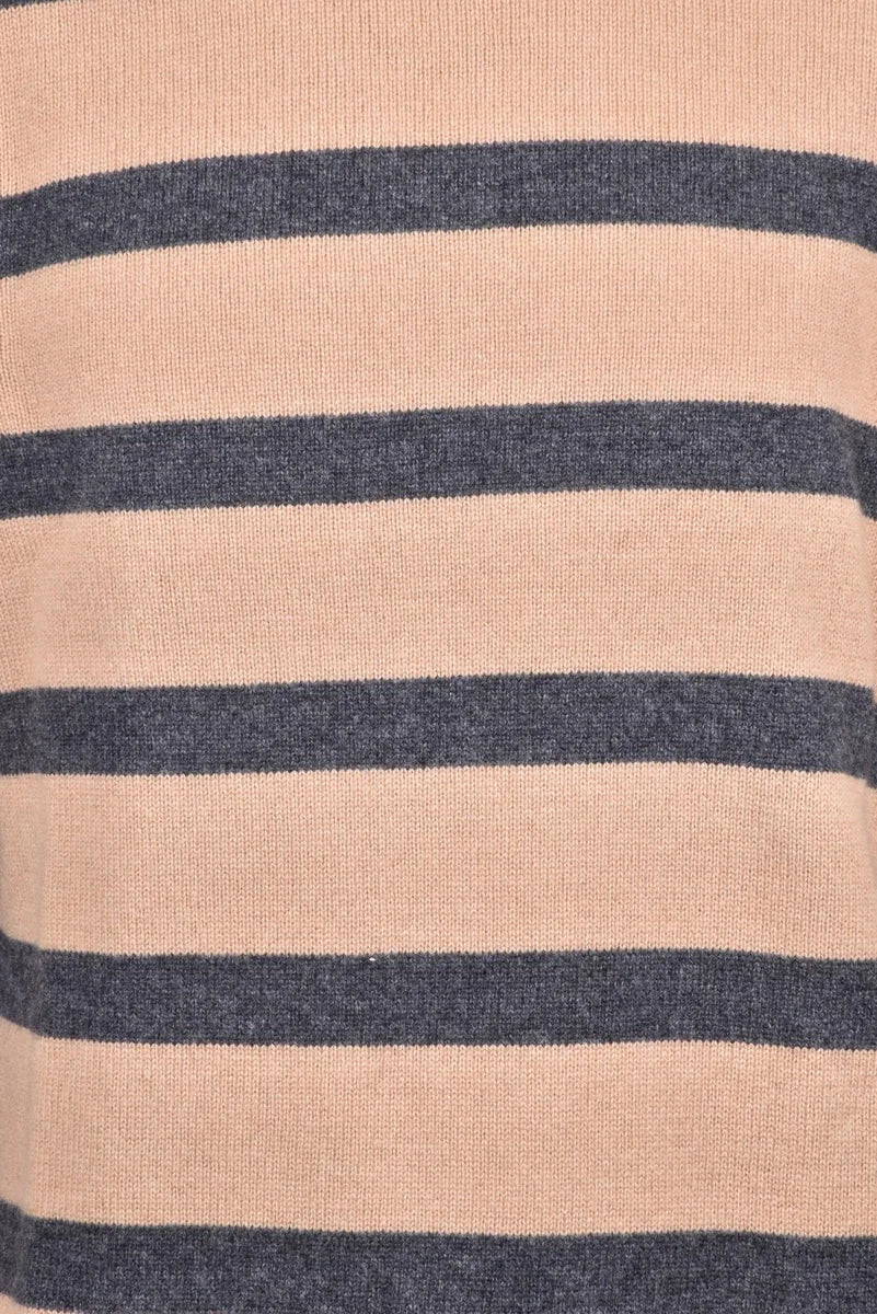 Turtleneck Sweater - Beige/Grey