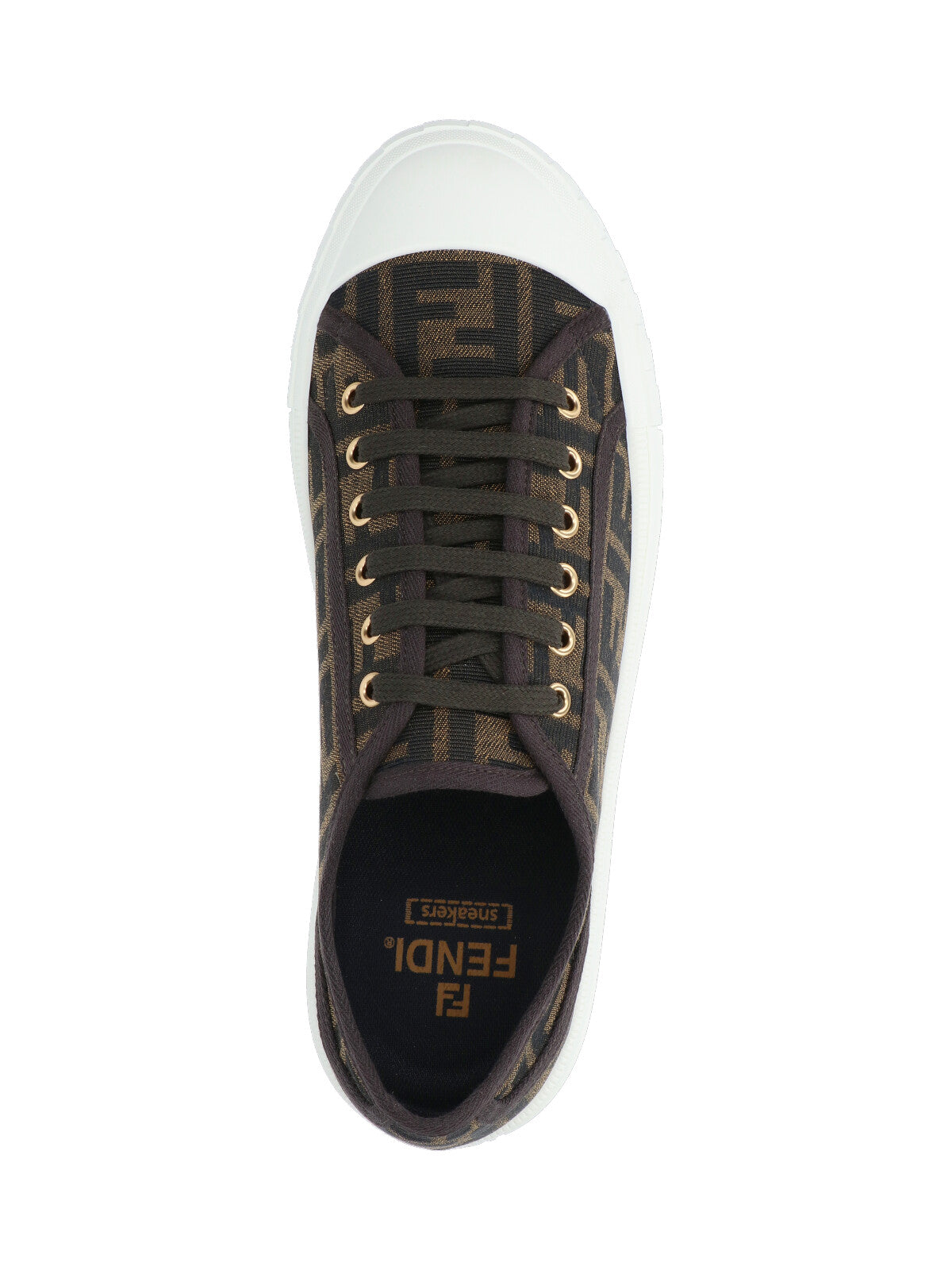 Brown FF Jacquard Low-Top Sneakers
