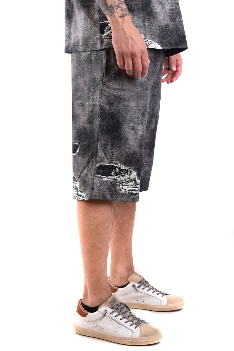 Multicolor Distressed Shorts
