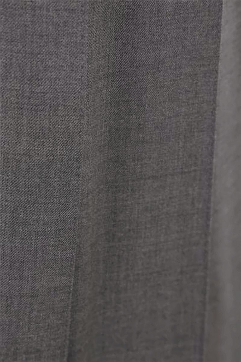 Tailored Grey Midi Skirt with Sharp Pleats