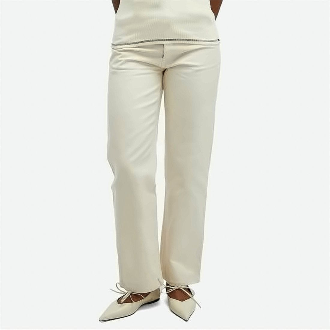 Straight-Leg High-Waist Organic Cotton Baserange Pants
