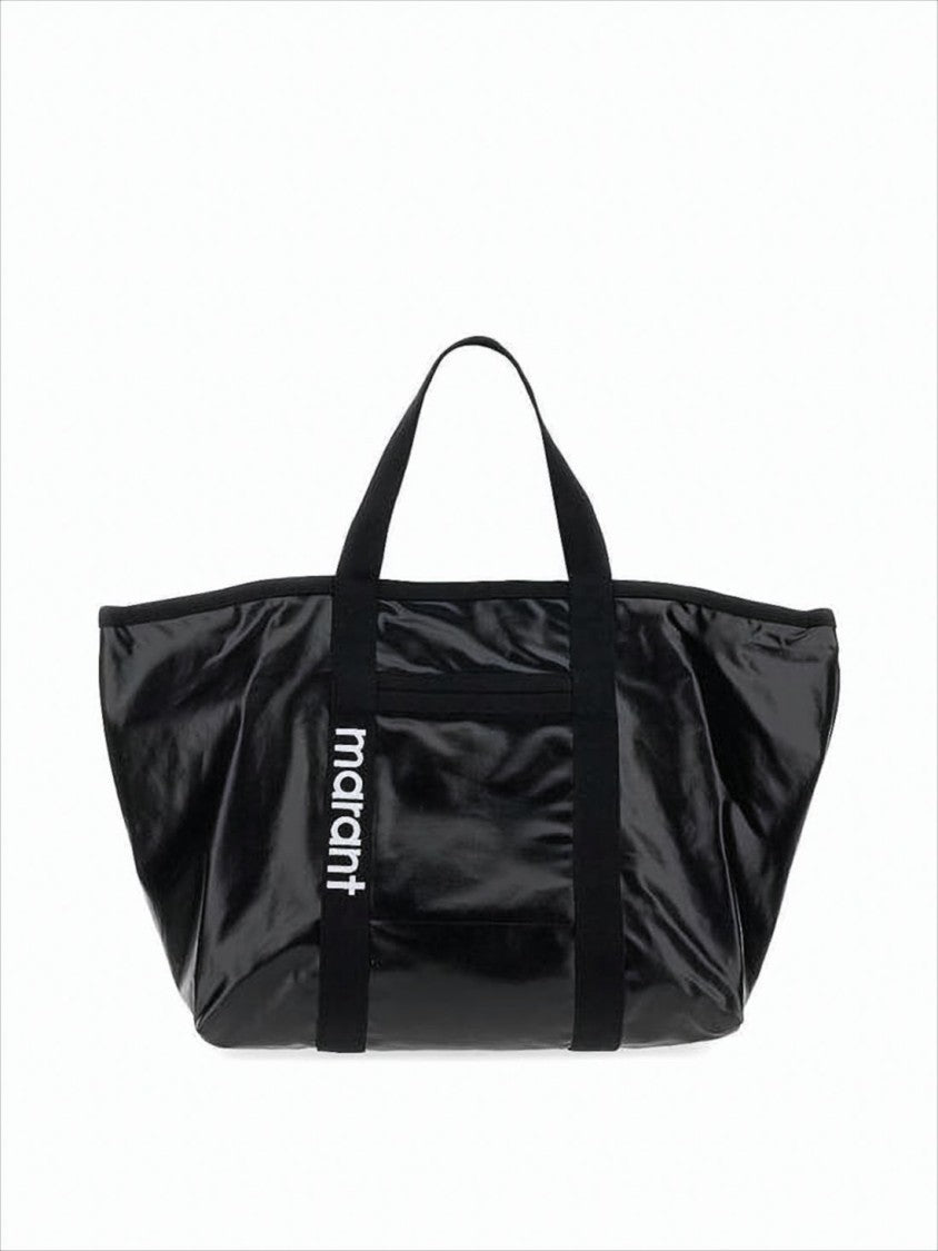 Black Tote Bag with Spacious Trapezoidal Design