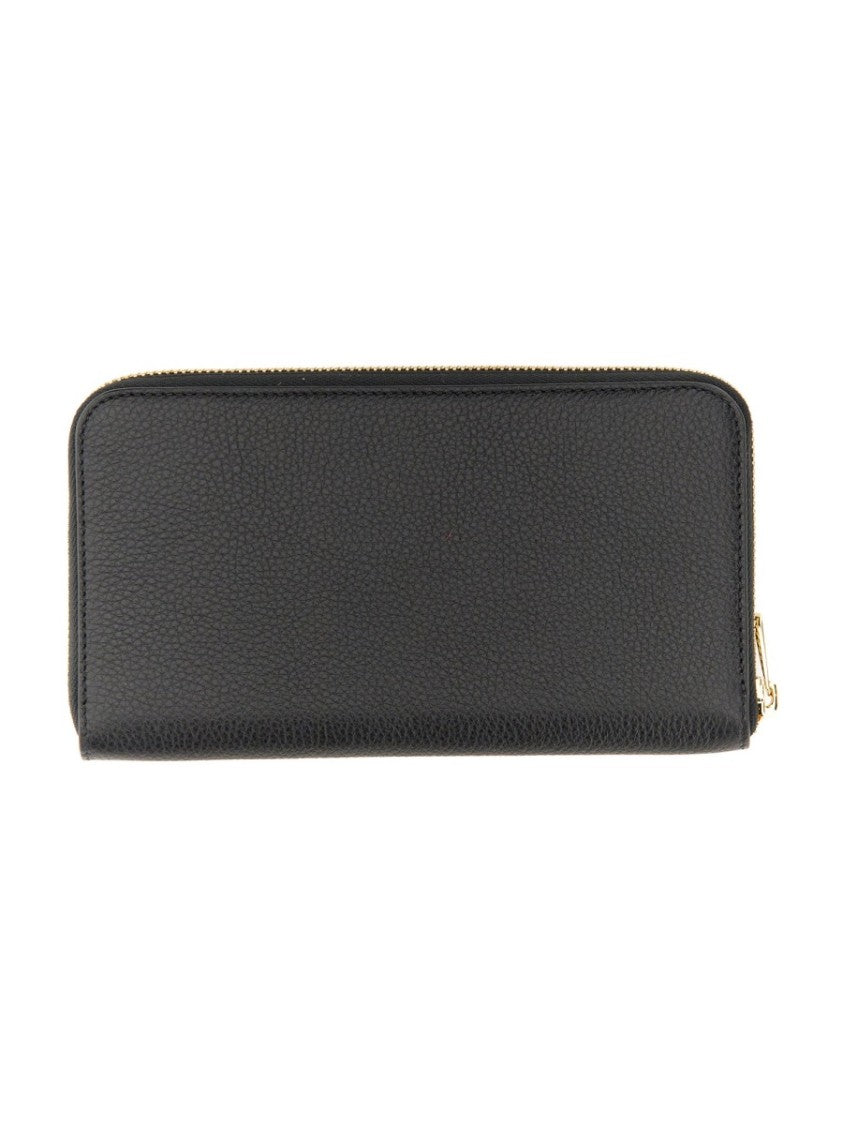 Textured Black Calfskin Gancini Wallet