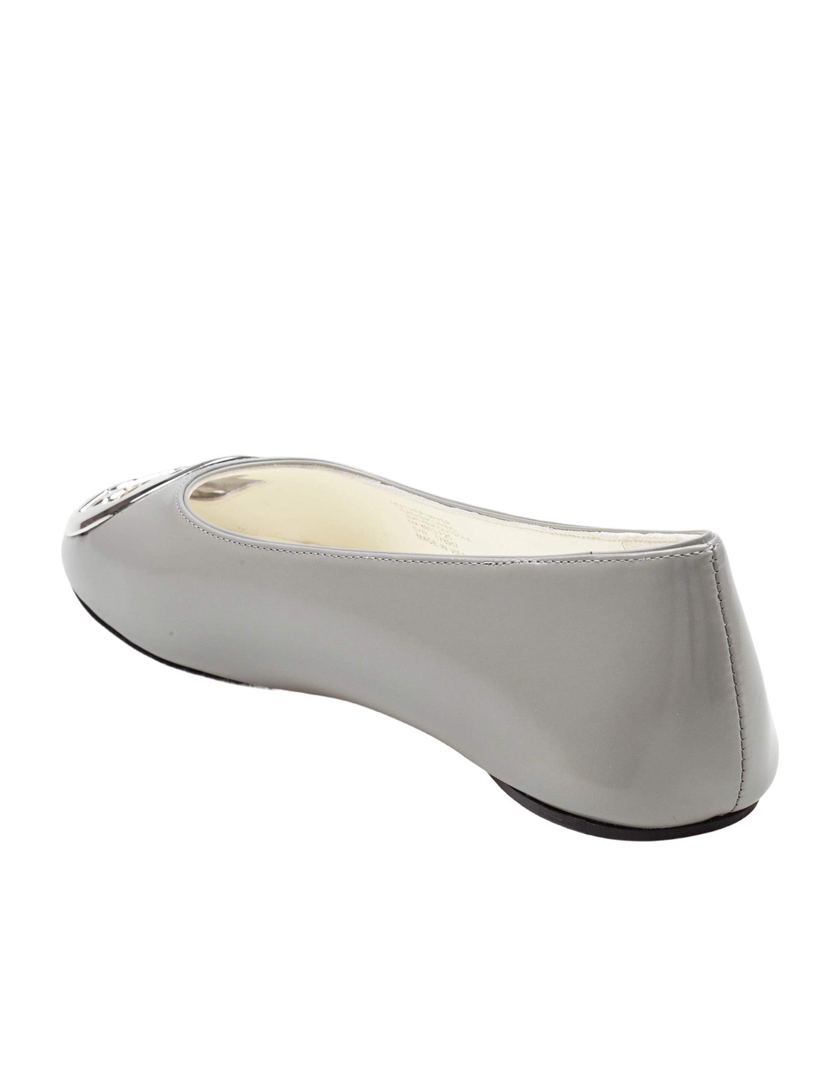 Runway Reva Leather Ballerina Flats, Grey