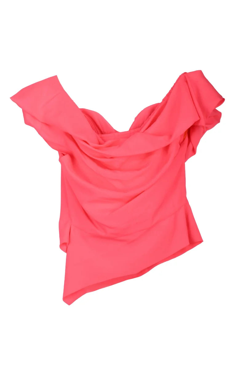 Zip-Front Bustier Top - Rose Shock