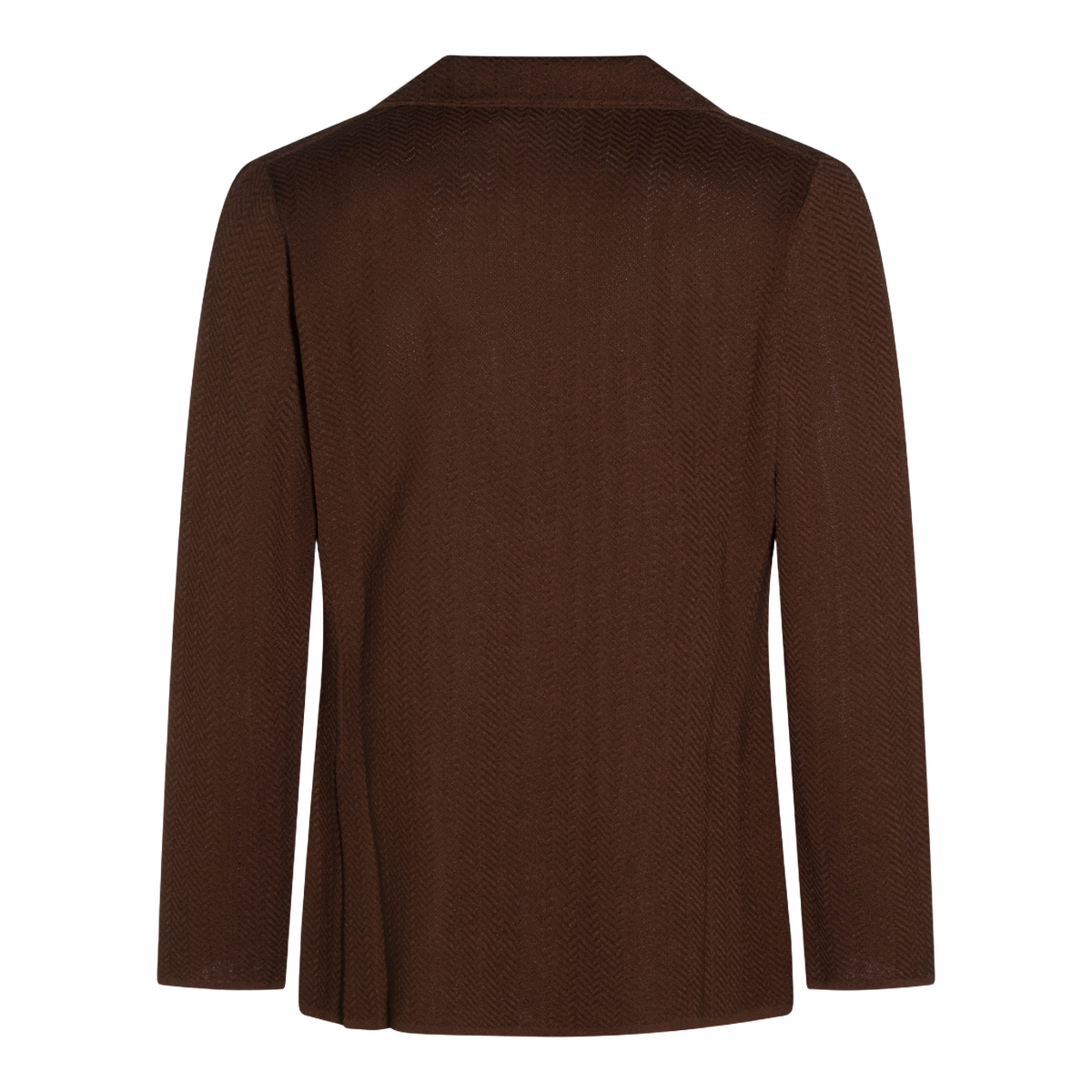 Textured Brown Blazer With Classic Two-Button Closure