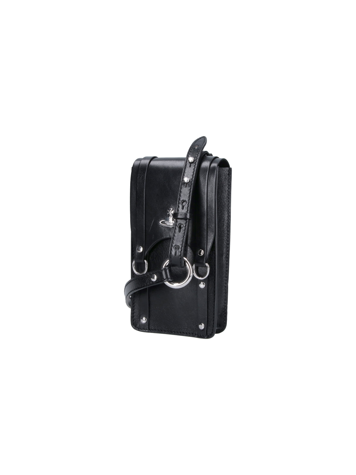 Black Structured Rectangular Flap Bag