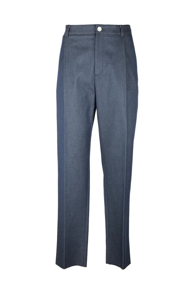 Cotton Cashmere Elastane Trousers - Blue