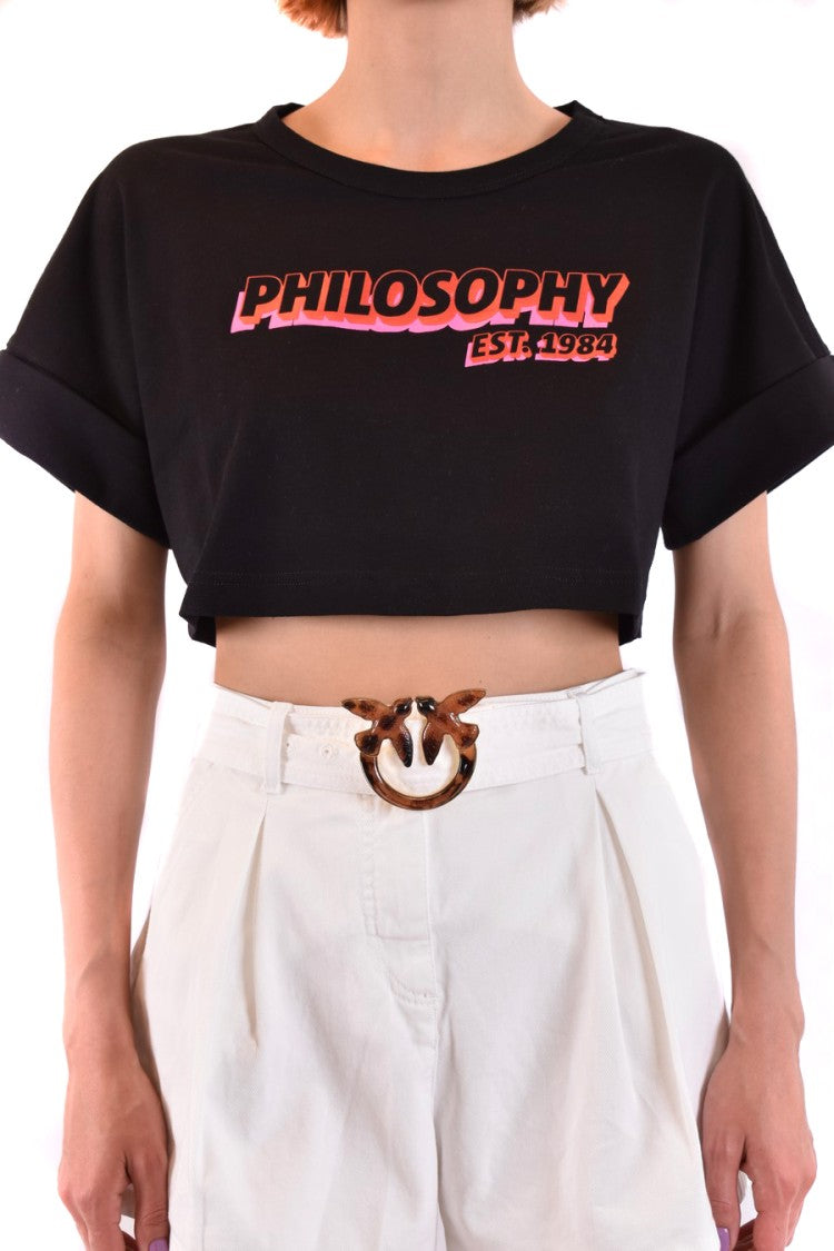 Boxy-Cropped T-Shirt With Bold Gradient Graphic