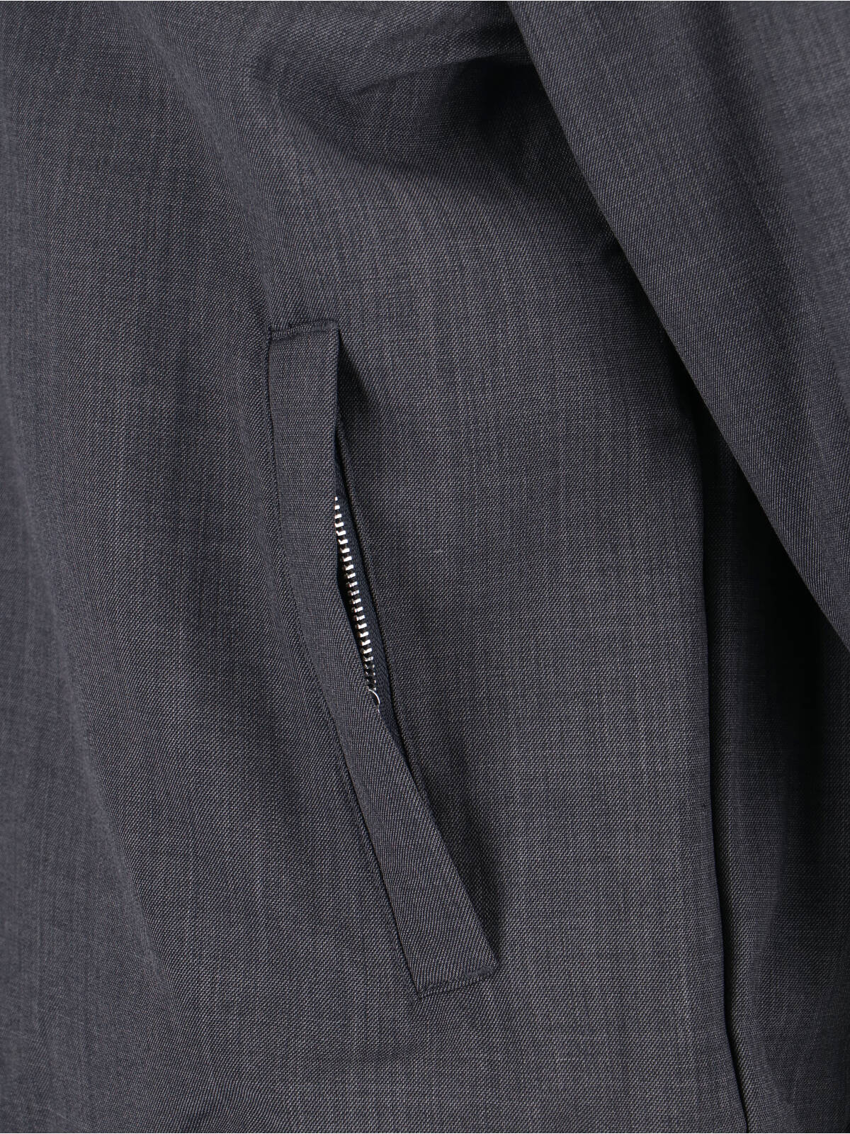 Wool Blend Jacket, Grey, Classic Collar