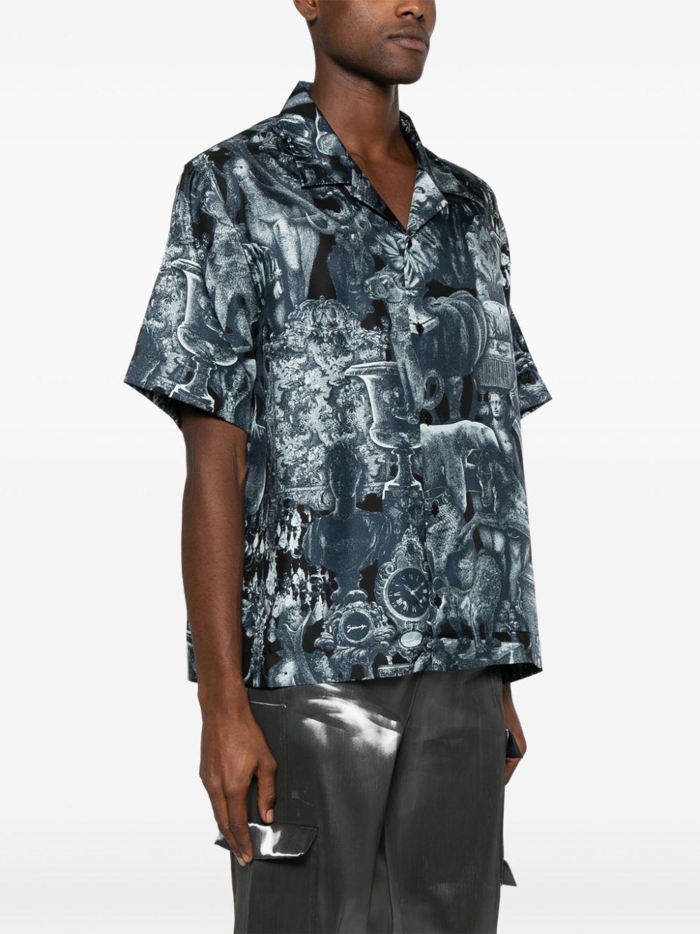Indigo Blue Silk Shirt