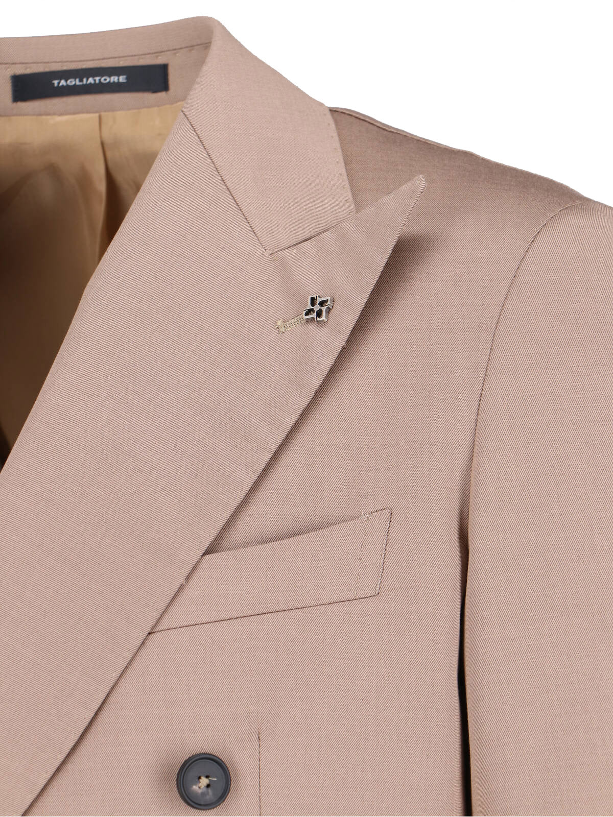 Beige Dress Shirt With Classic Collar And Button-Down Front